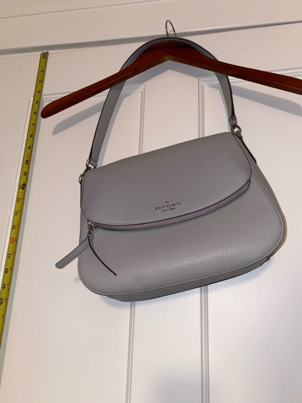 Kate Spade purse in grey, stone, and silver